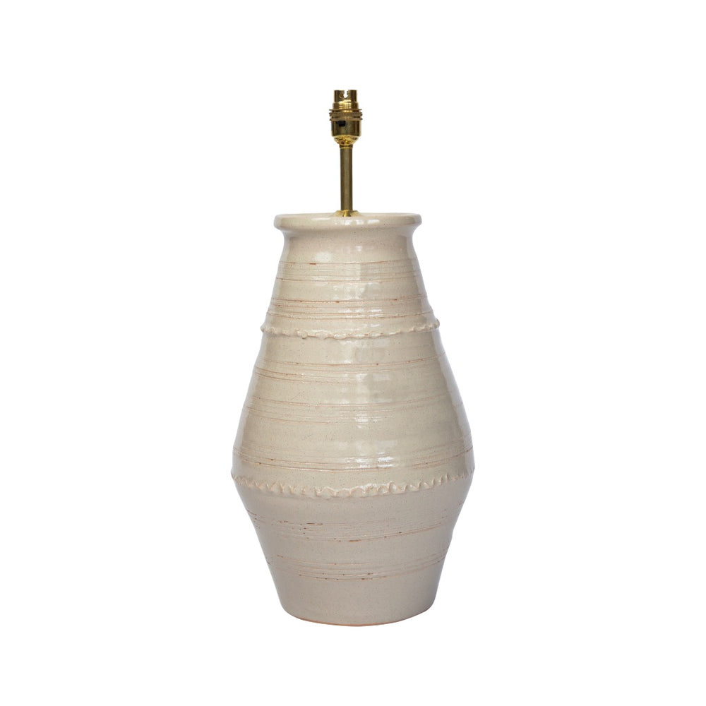 Blonde Ribbed Vase Ceramic Lamp Base 1