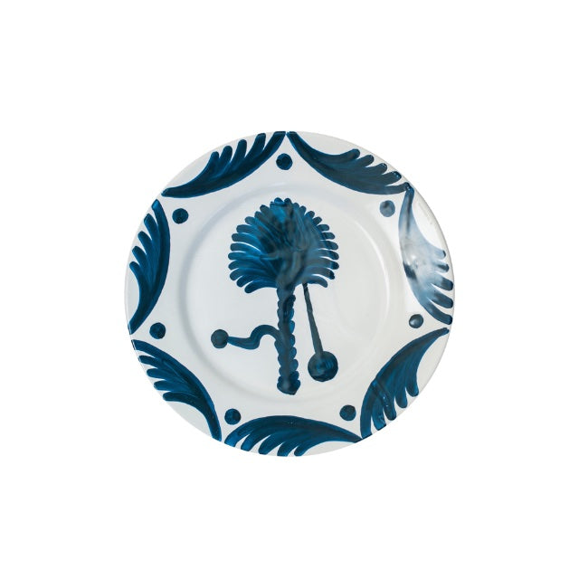 Blue Palm Tree Ceramic Large Plate 1