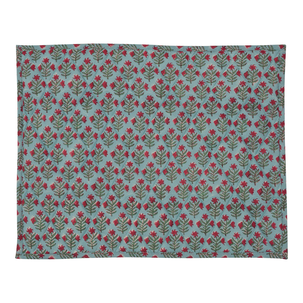 Blue Small Flower Reversible Table Mat 1