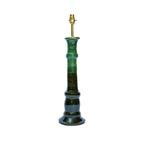 Graduated Green Candlestick Ceramic Lamp Base