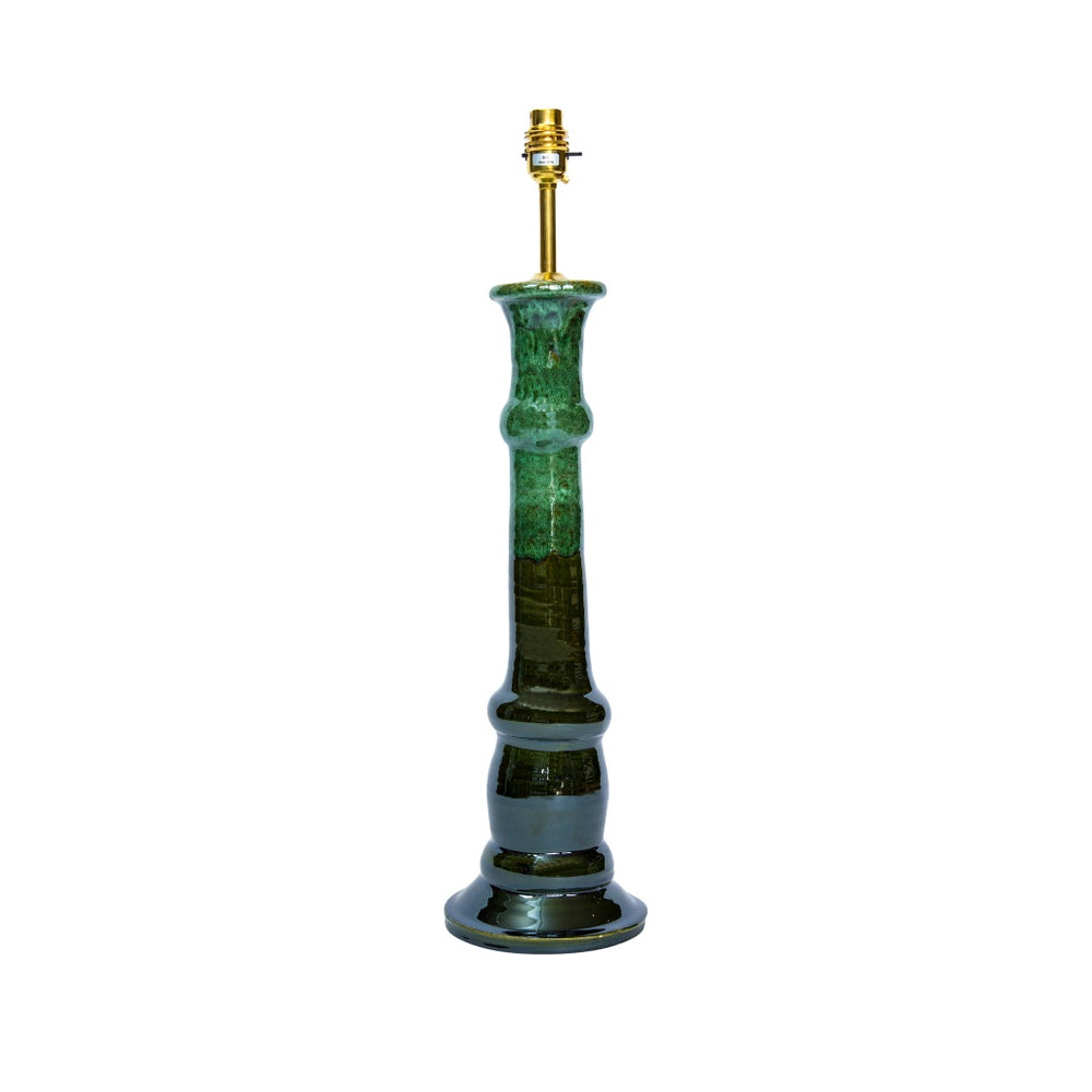 Graduated Green Candlestick Ceramic Lamp Base 1