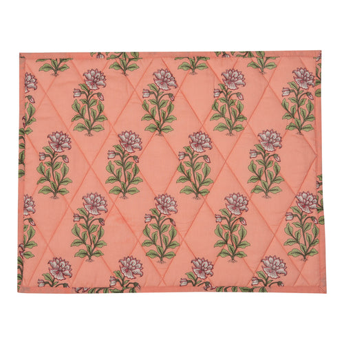 Peach Large Flower Reversible Table Mat