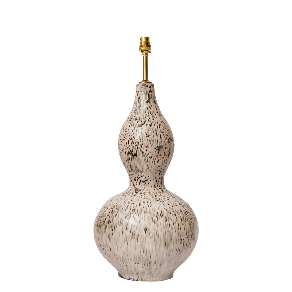 Brown Speckled Double Gourd Ceramic Lamp Base 1