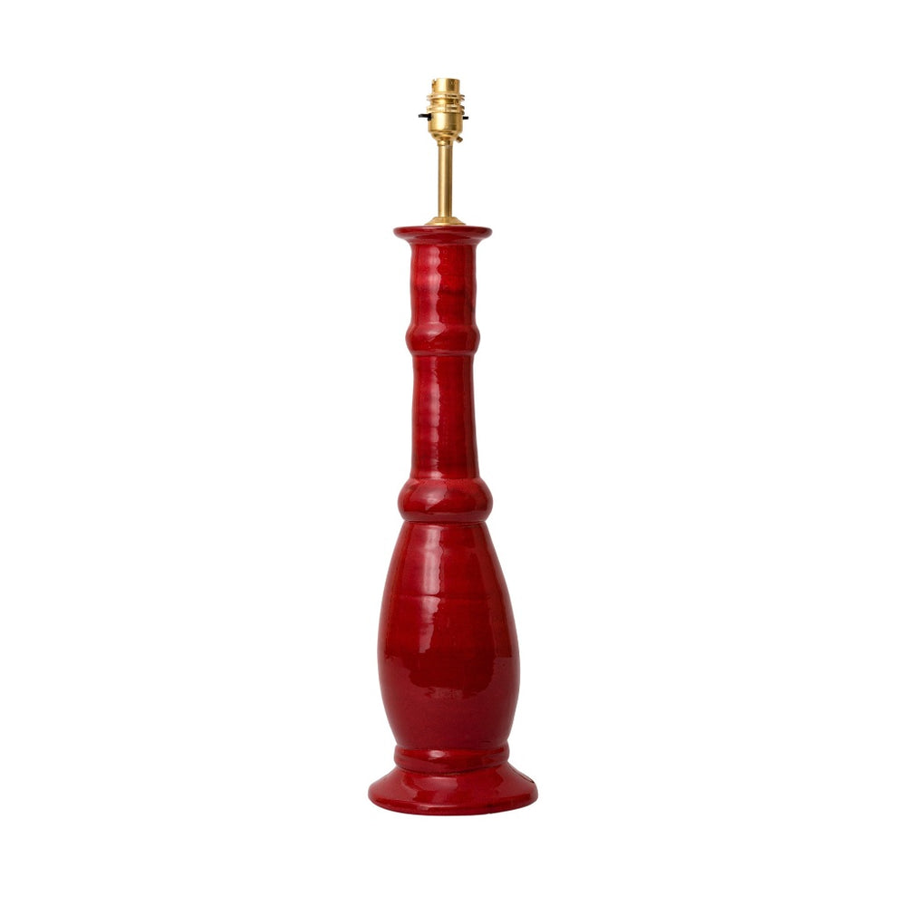 Red Candlestick Ceramic Lamp Base 1