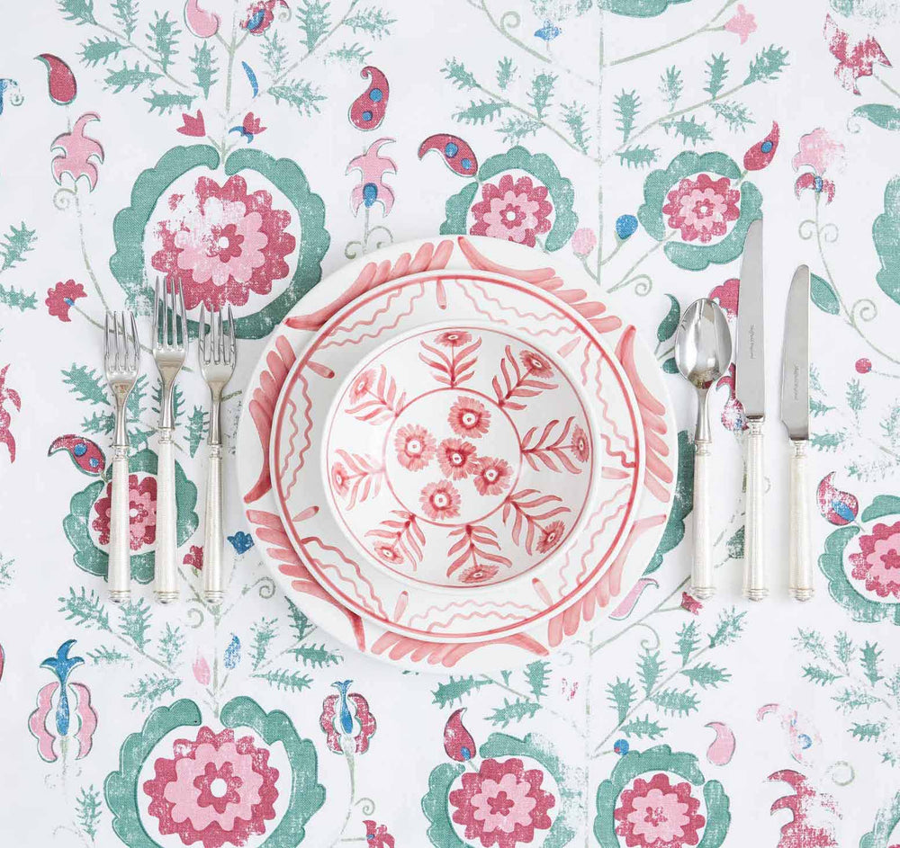 Simla Pink and Green Tablecloth 2