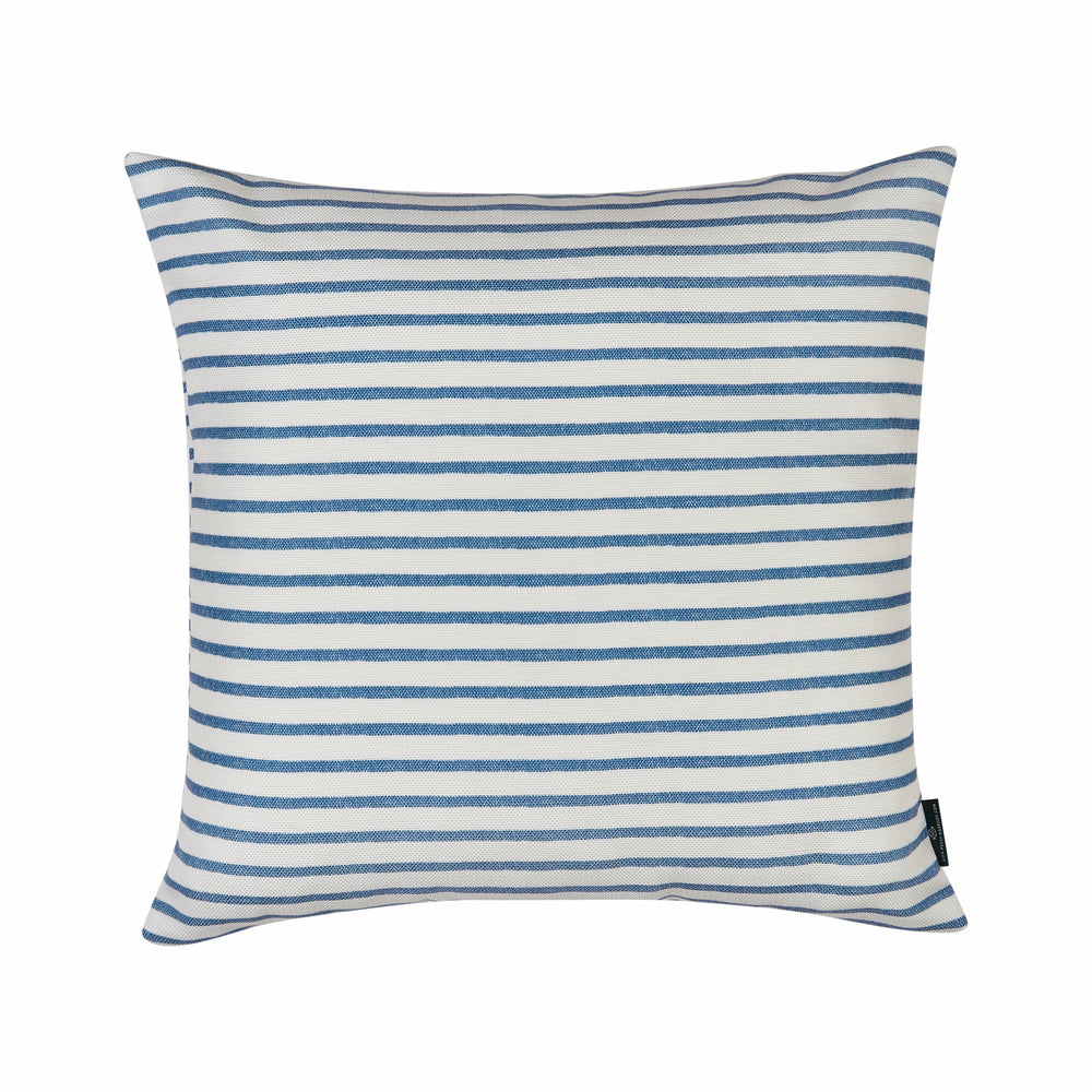 Harriet Stripe Performance/Outdoor Blue Square Cushion 1