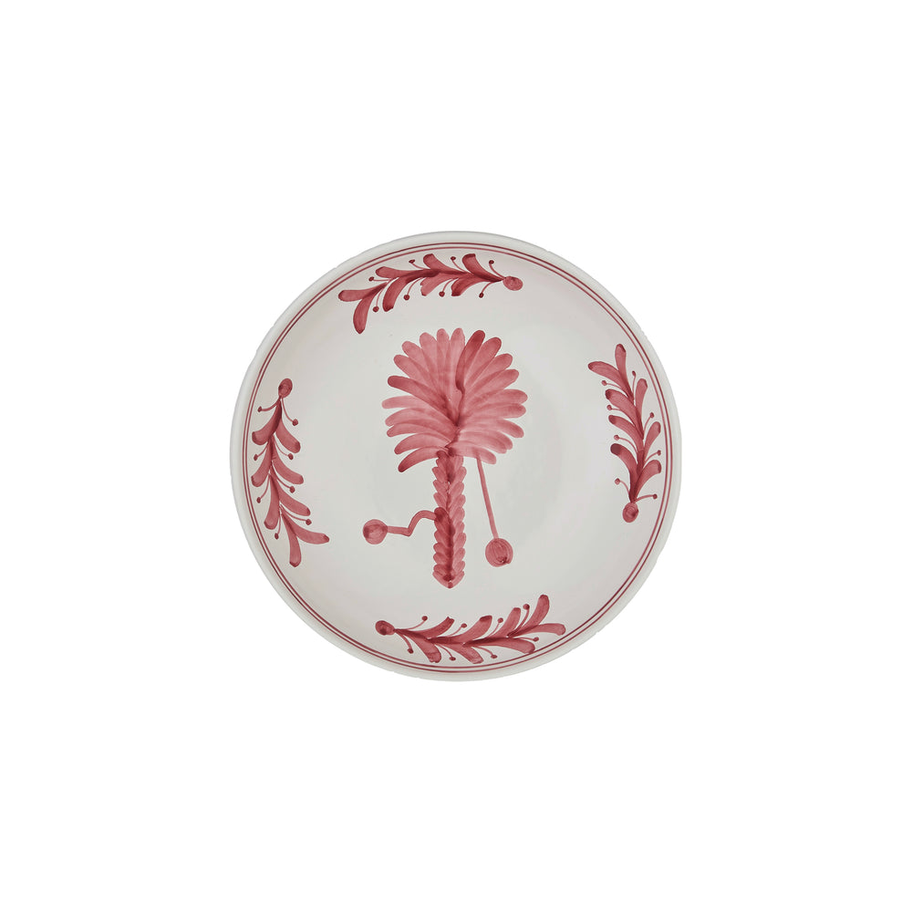 Pink Palm Tree Ceramic Shallow Bowl 1