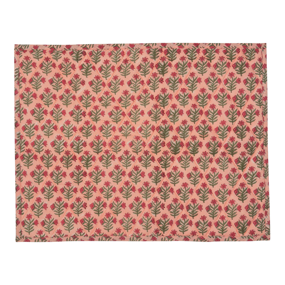 Peach Small Flower Reversible Table Mat 1