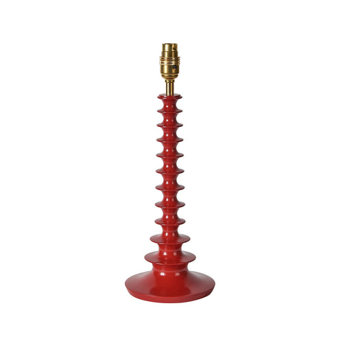 Red Tiered Lacquer Wooden Lamp Base