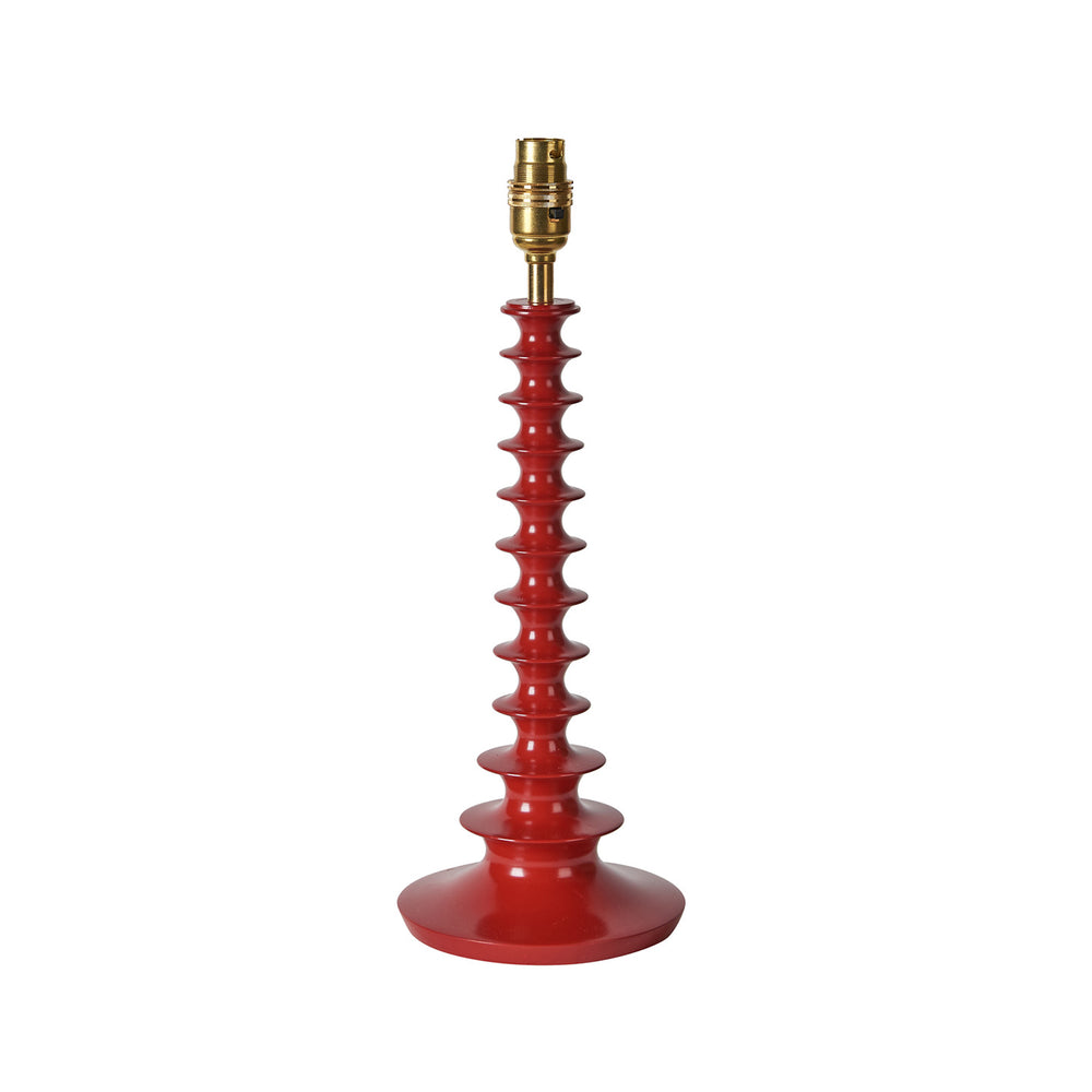 Red Tiered Lacquer Wooden Lamp Base 1