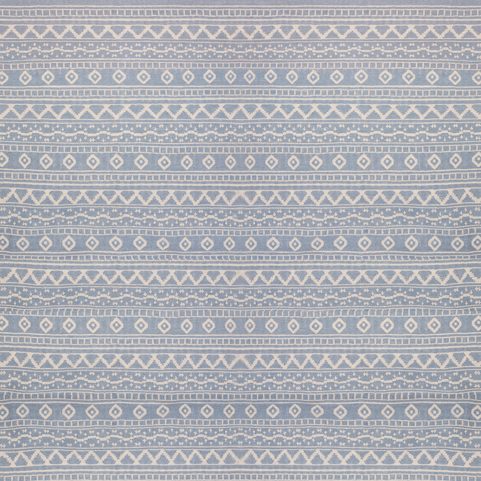 White On Blue Azteca Rug 2