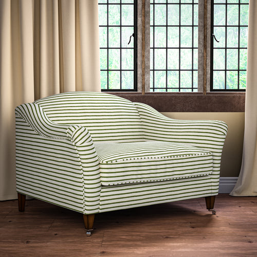 Harriet Stripe Green Performance Fabric