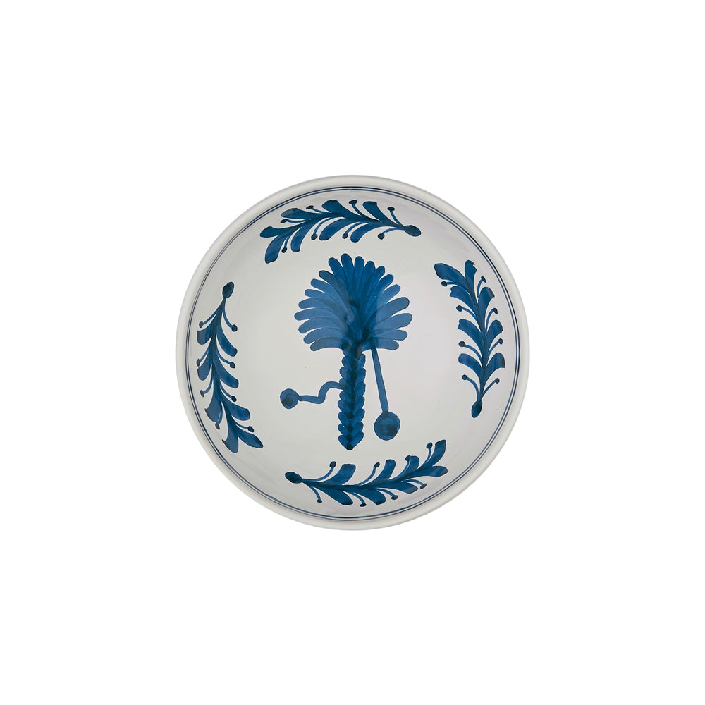 Blue Palm Tree Ceramic Pudding Bowl 1