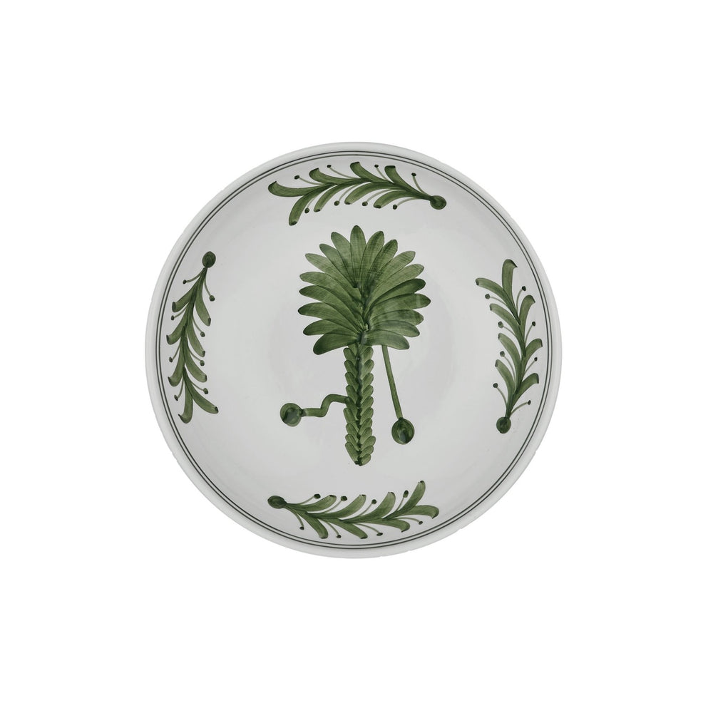 Green Palm Tree Ceramic Shallow Bowl 1