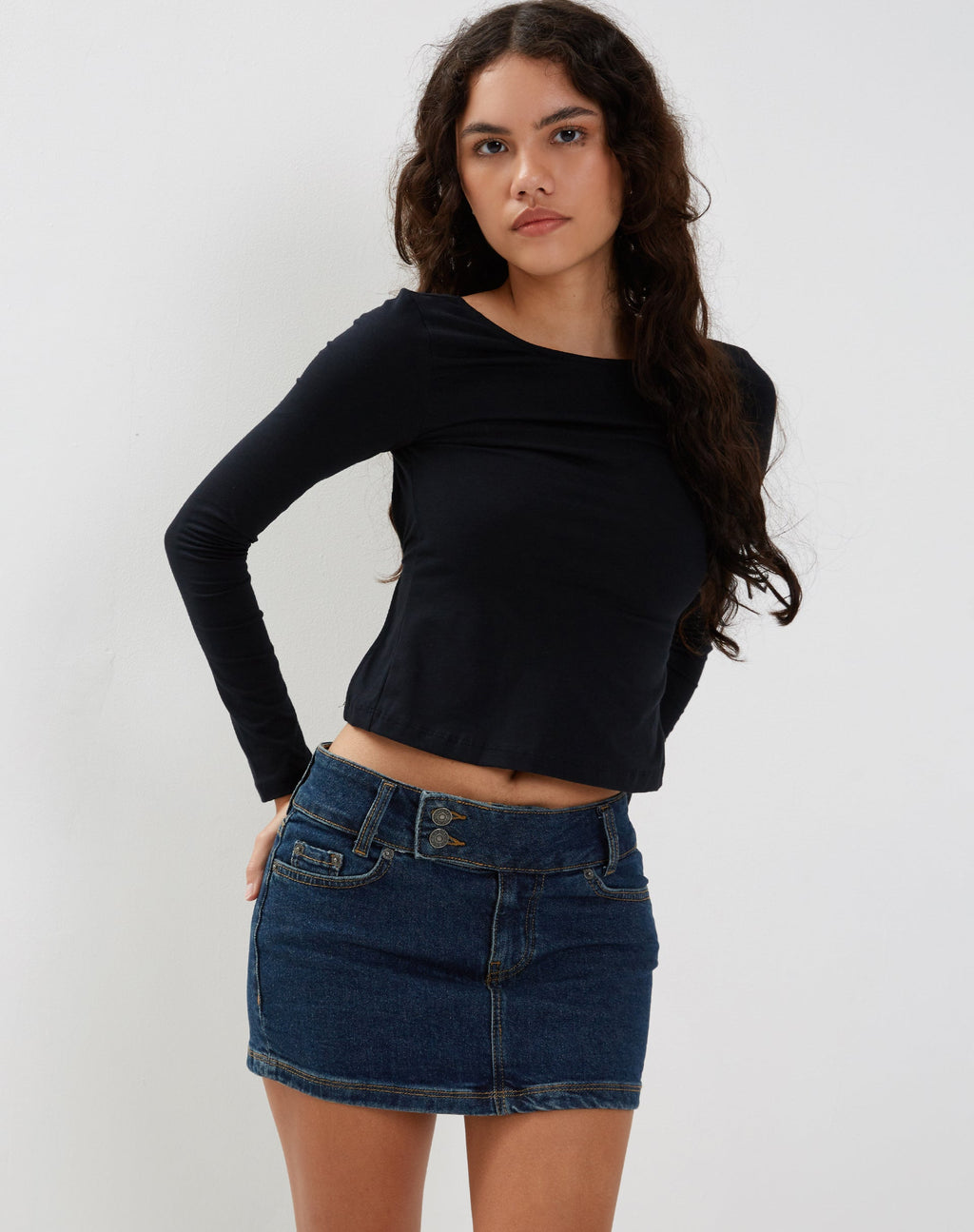 Rise Mini motelrocks-com-us Desert Denim Mini – Denim Low Low Wash Rise | Skirt Skirt