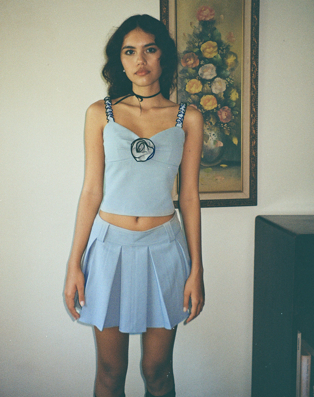 Acid Blue Mini Skirt | Castari – motelrocks-com-us