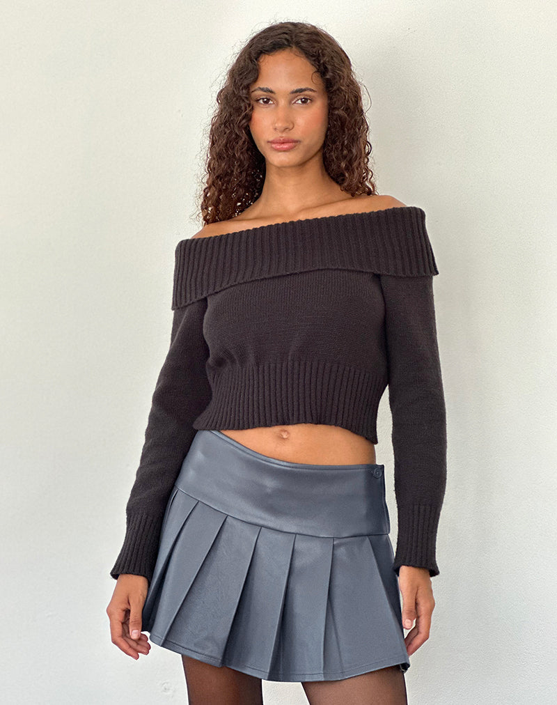 Tailoring Black High Waisted Pleated Micro Mini Skirt