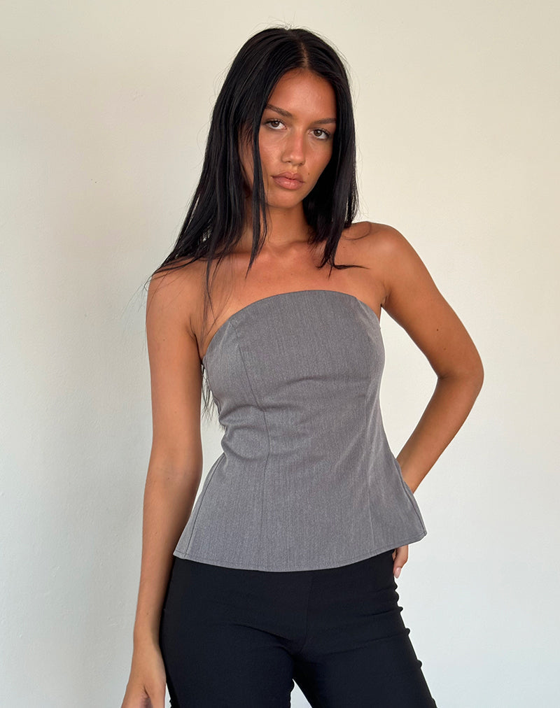 Chacoal Grey Bandeau Top  Novita – motelrocks-com-us