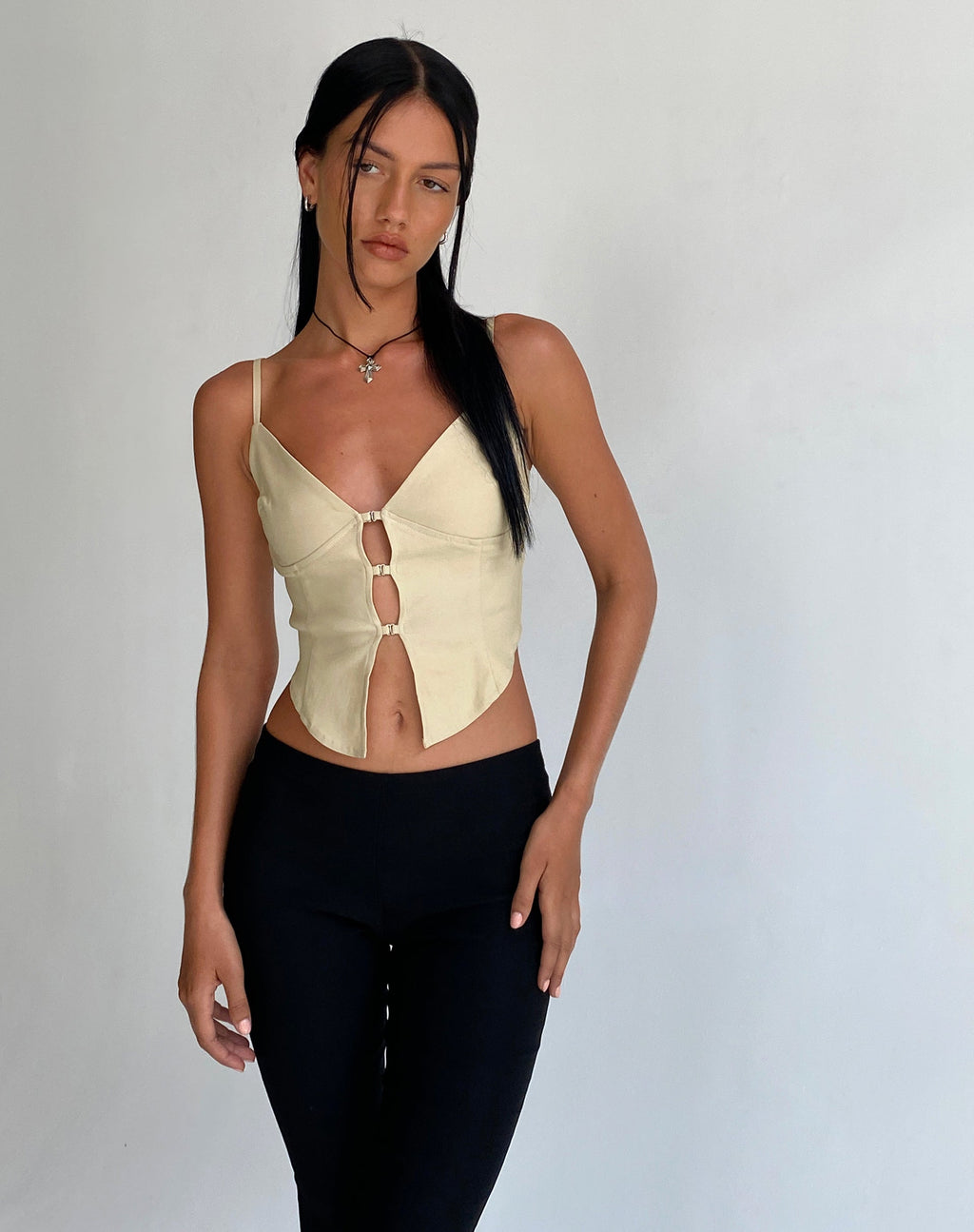 Cream with Red Binding Cami Top