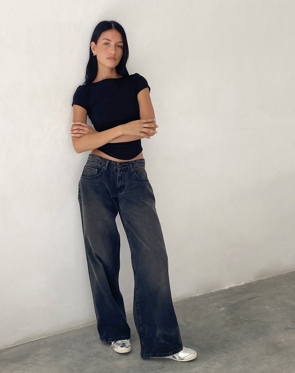 Buy Low Rise Wide Leg Skater Jeans for USD 84.00