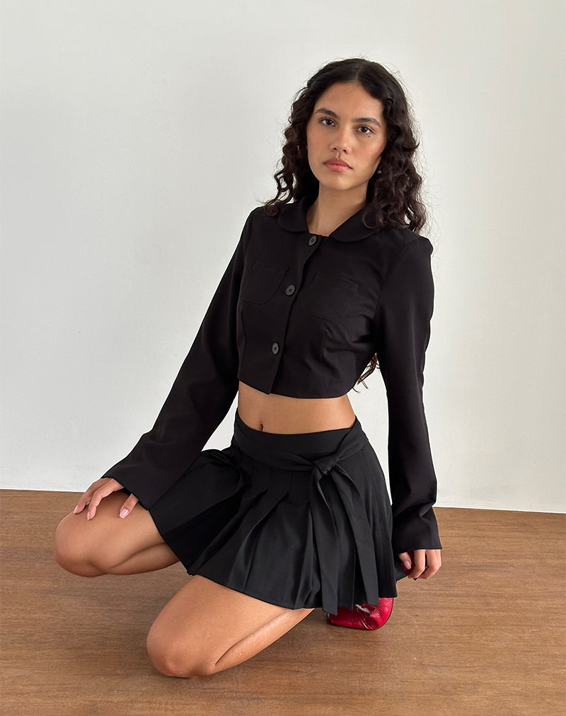 Black V Front Mini Skirt  Vidia – motelrocks-com-us