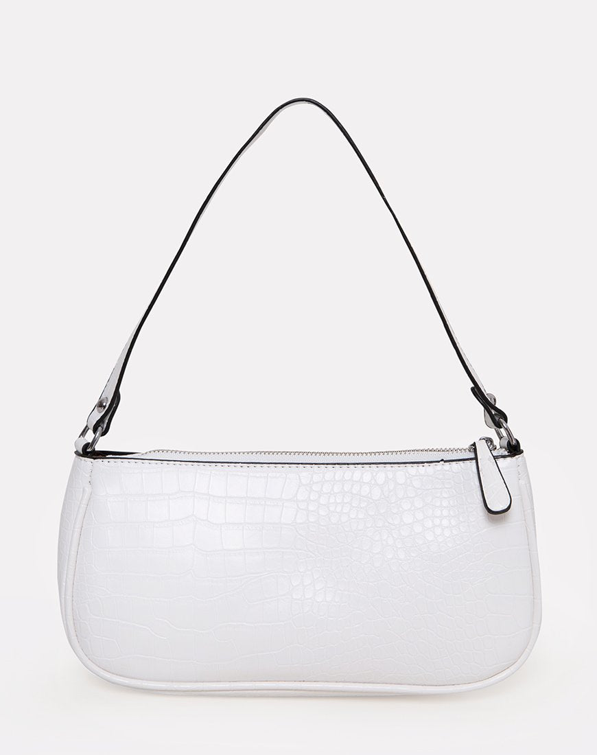 white croc handbag