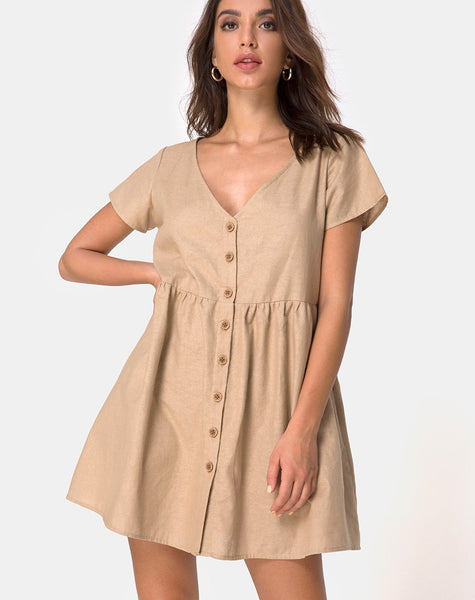 beige babydoll dress