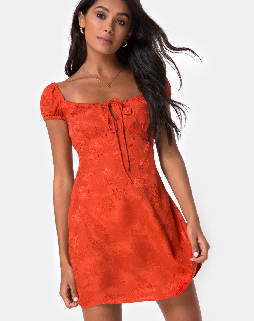 motel gaval mini dress rust