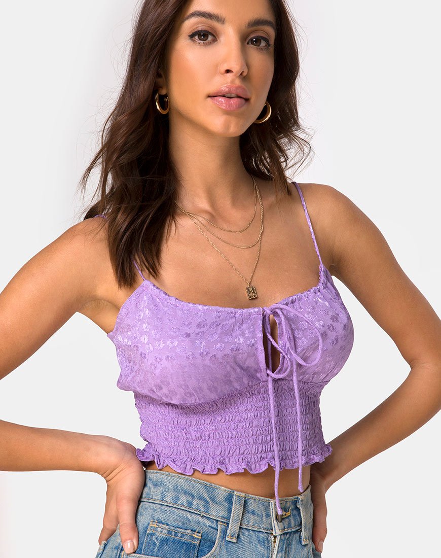 lavender satin top