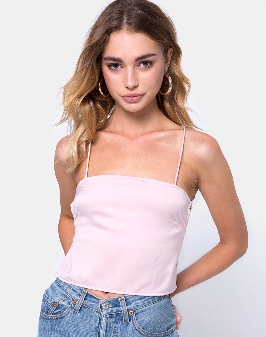 satin blush top