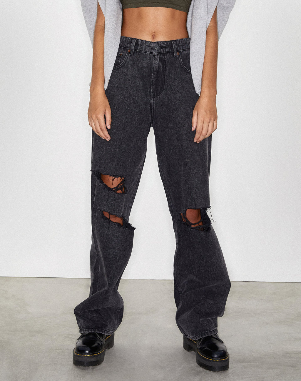 Black High Waisted Straight Jeans | Straight Leg – motelrocks-com-us