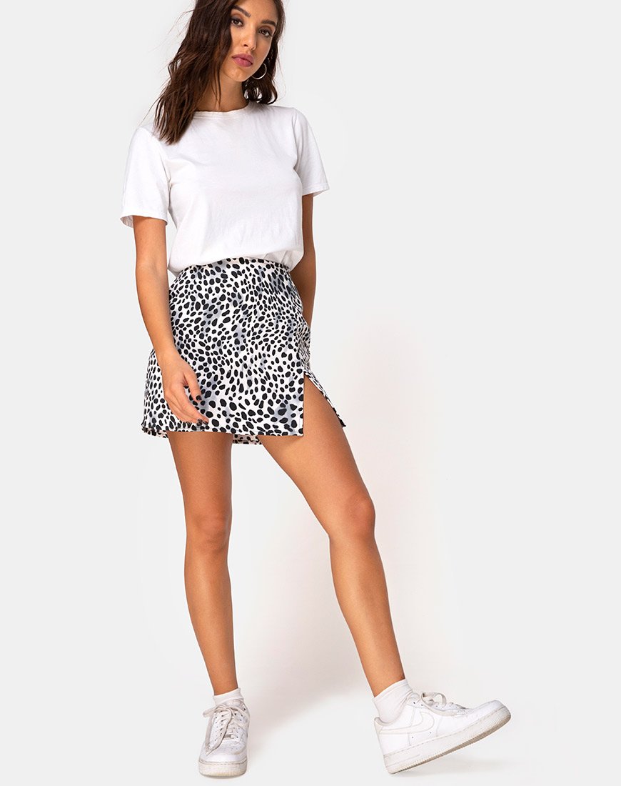 Mini Side Slit Dalmation Skirt | Pelmet – motelrocks-com-us