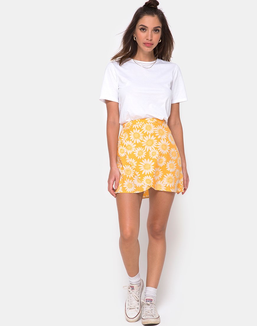 Derla Wrap Skirt in Sunkissed Floral Yellow – motelrocks-com-us