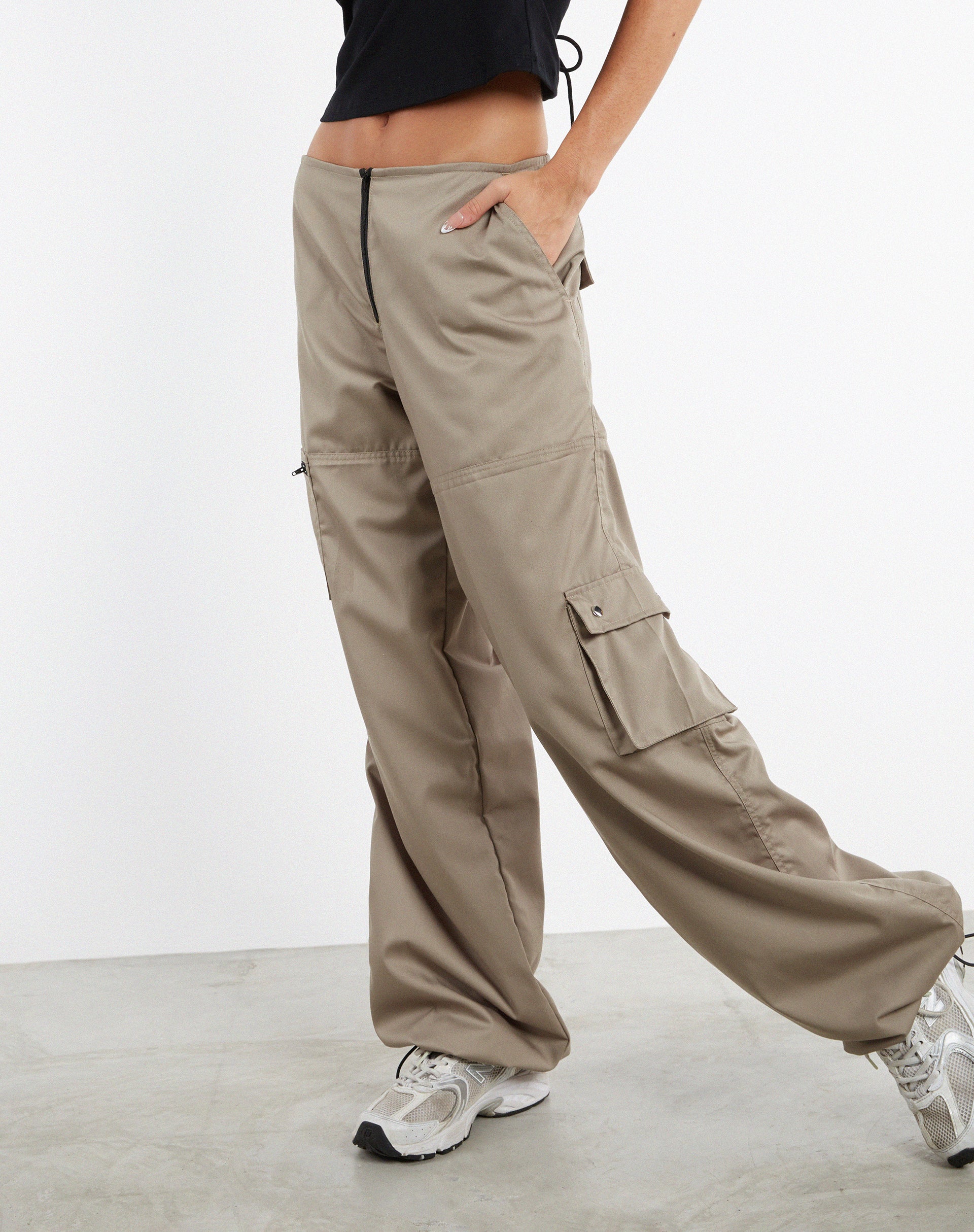 Olive Green Low Rise Cargo Trousers | Xander – motelrocks-com-us