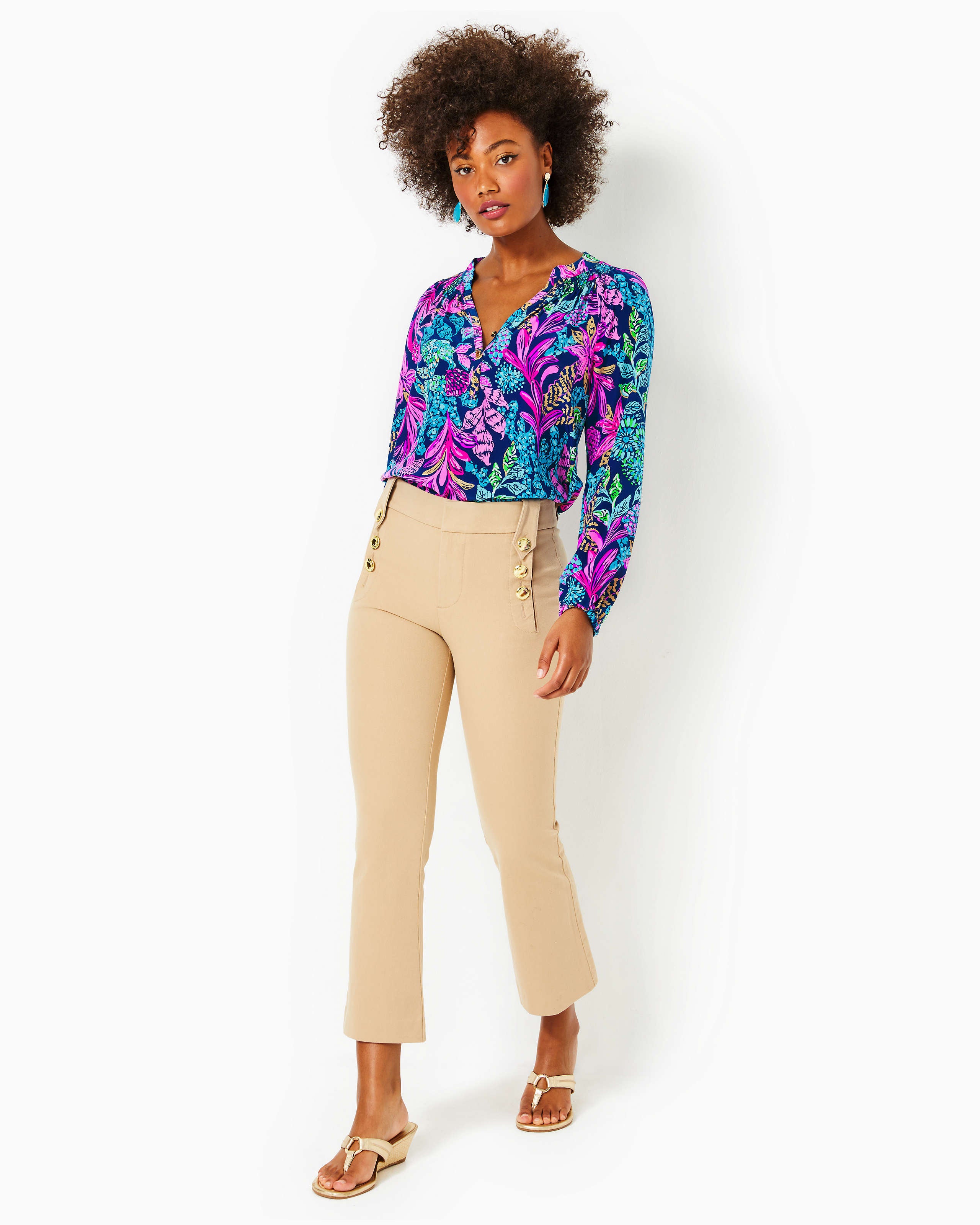 27" Parrish Bi-Stretch Crop Flare Pant - Evening Sand