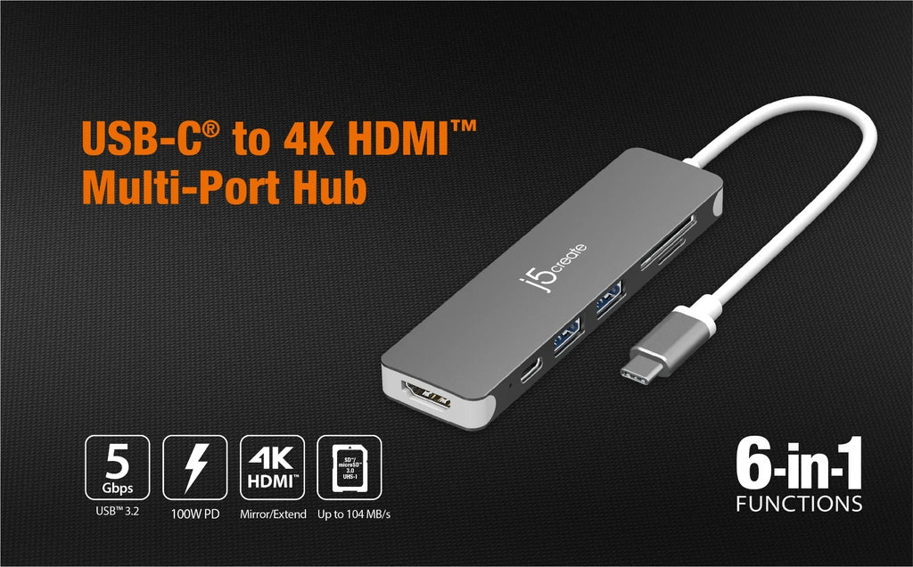 USB-C to 4K HDMI Multi-Port Hub