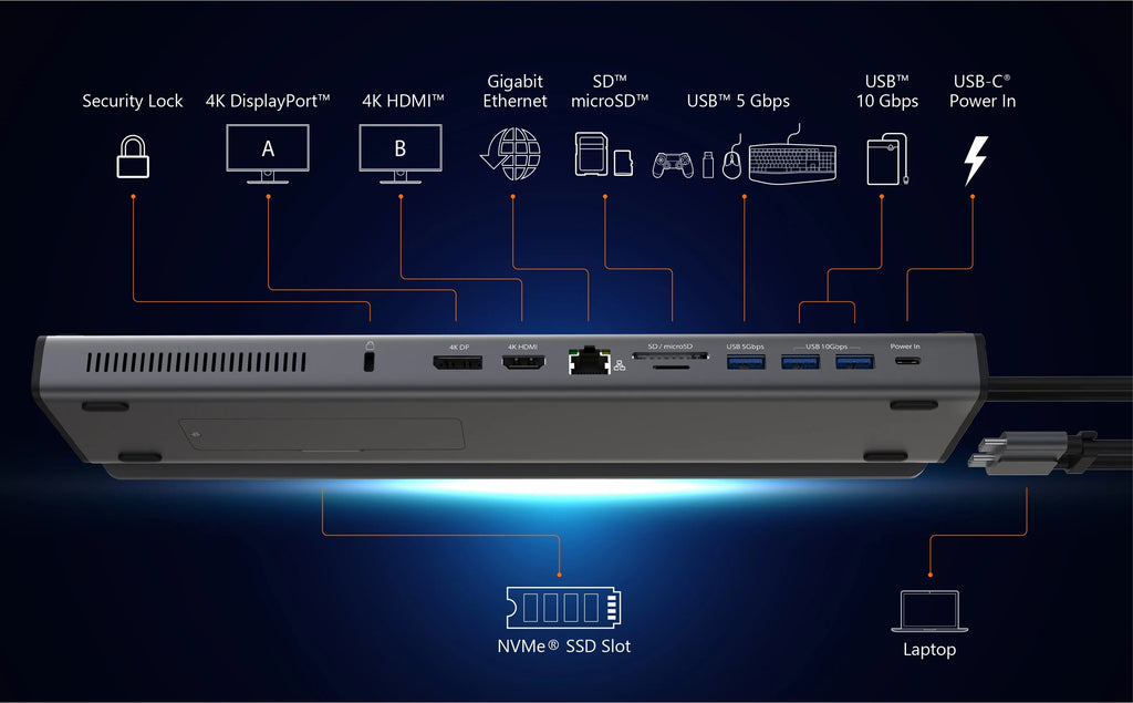 j5create M.2 NVMe® USB-C® Gen 2 Docking Station, JCD552