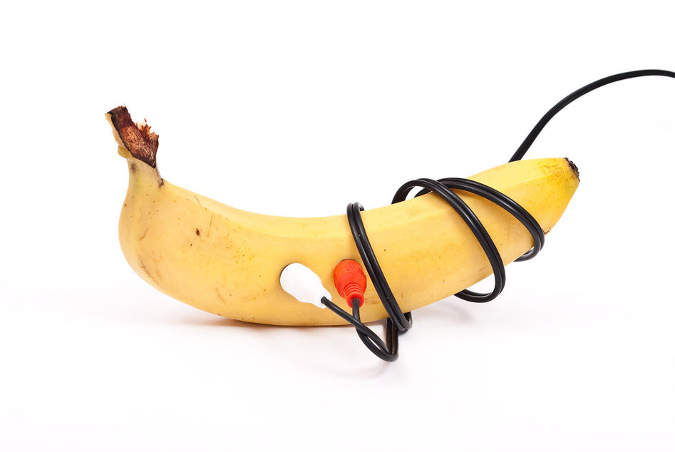 Banana with audio cable