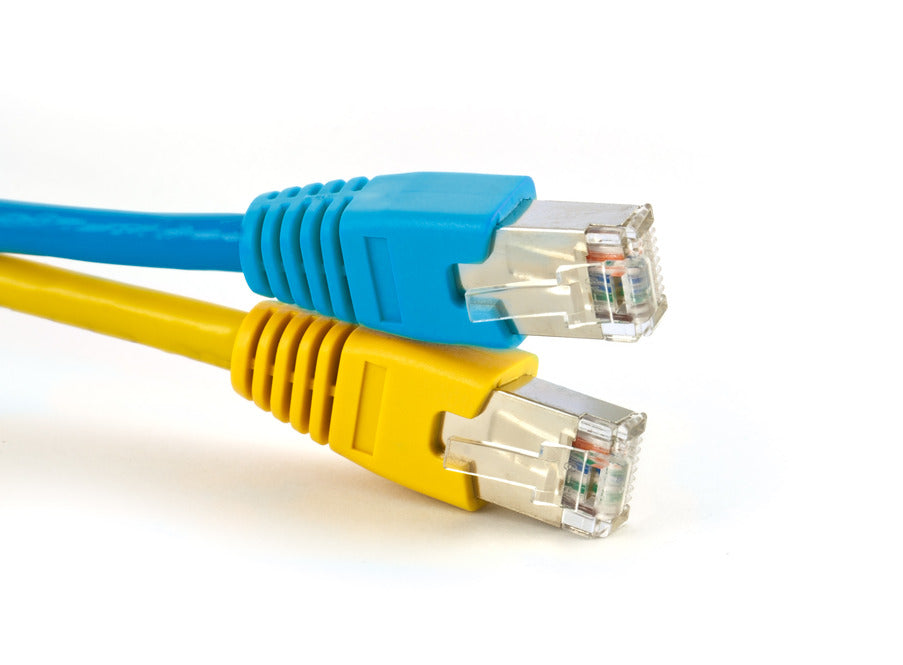 Ethernet cables on white background