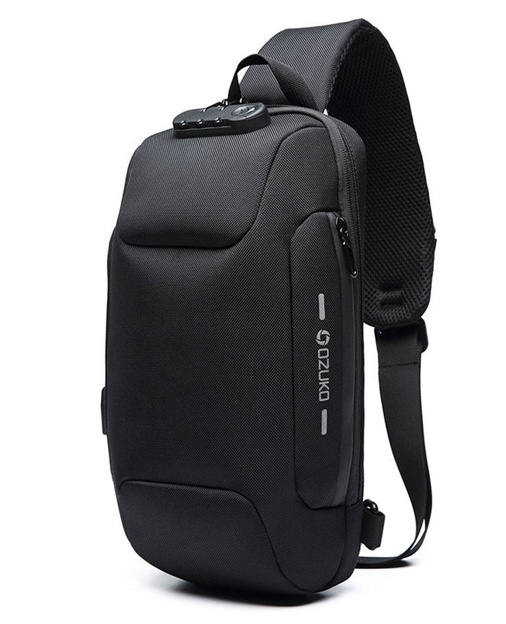 Men's Small Anti-Theft Sling Backpack with TSA Lock and USB Charging ...