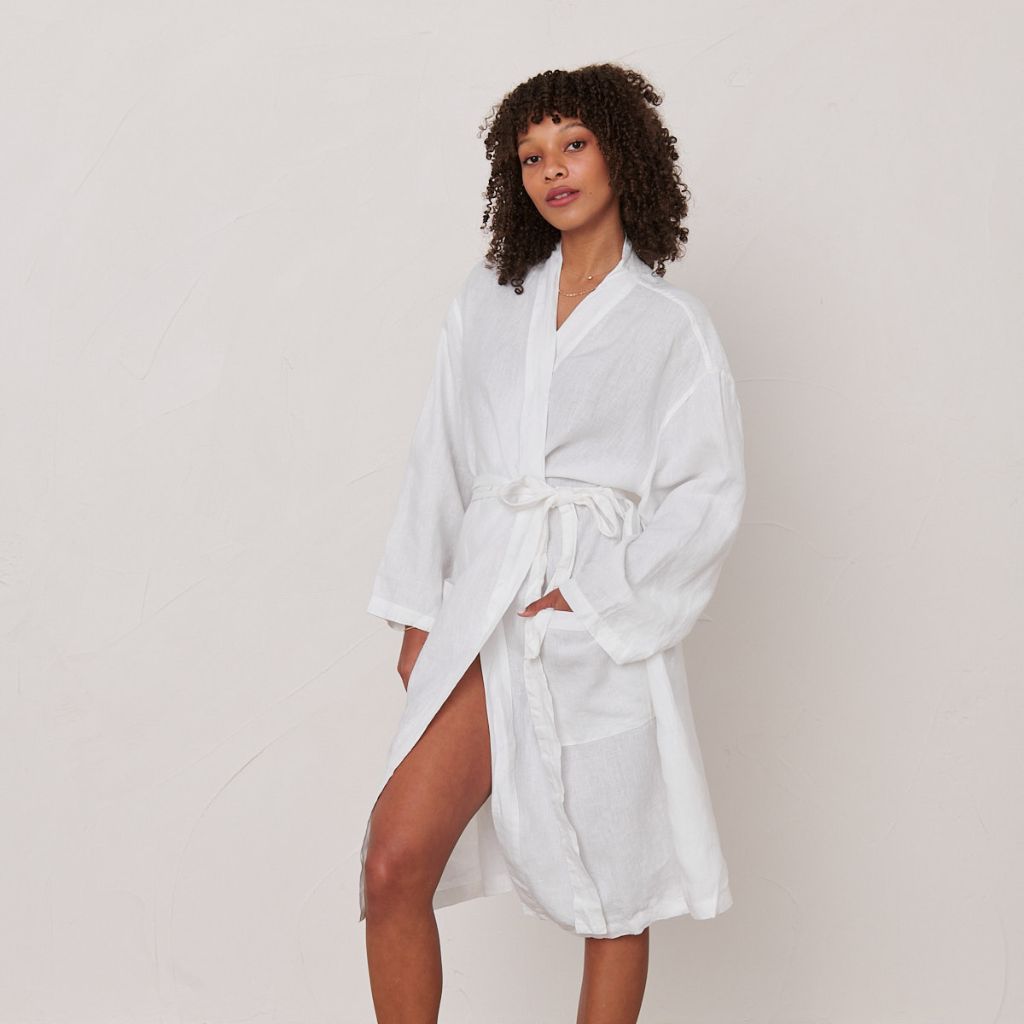 White Linen Robe