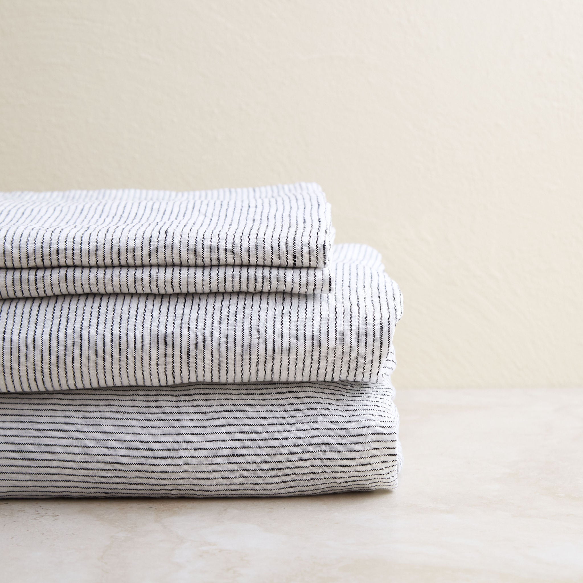 Ash Pinstriped Sheet Set - Linen Social product image