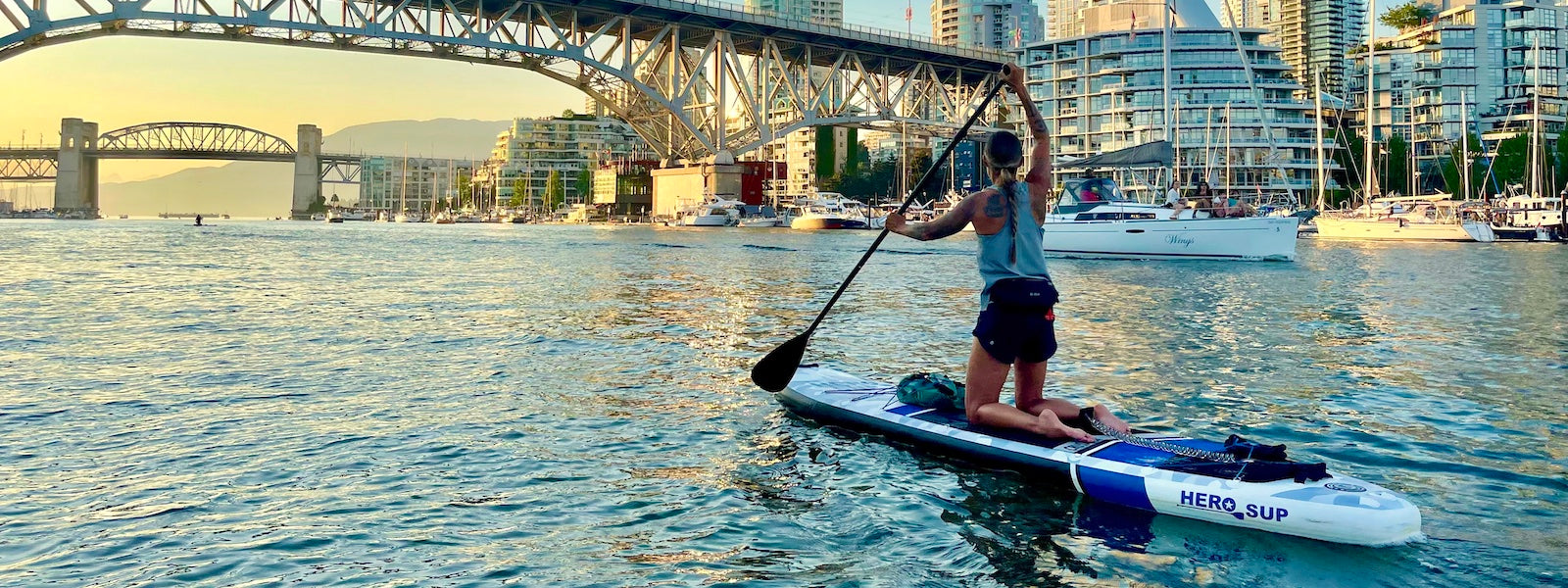 paddle boarding on knees Hero SUP