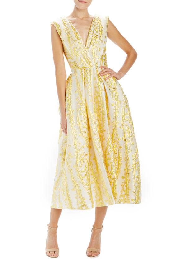 ml monique lhuillier garden jacquard gown