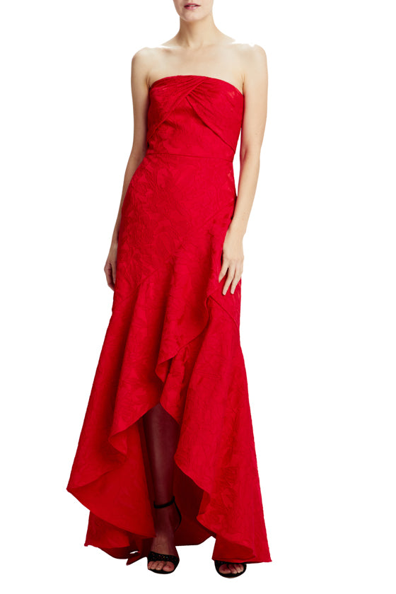 monique lhuillier red gown