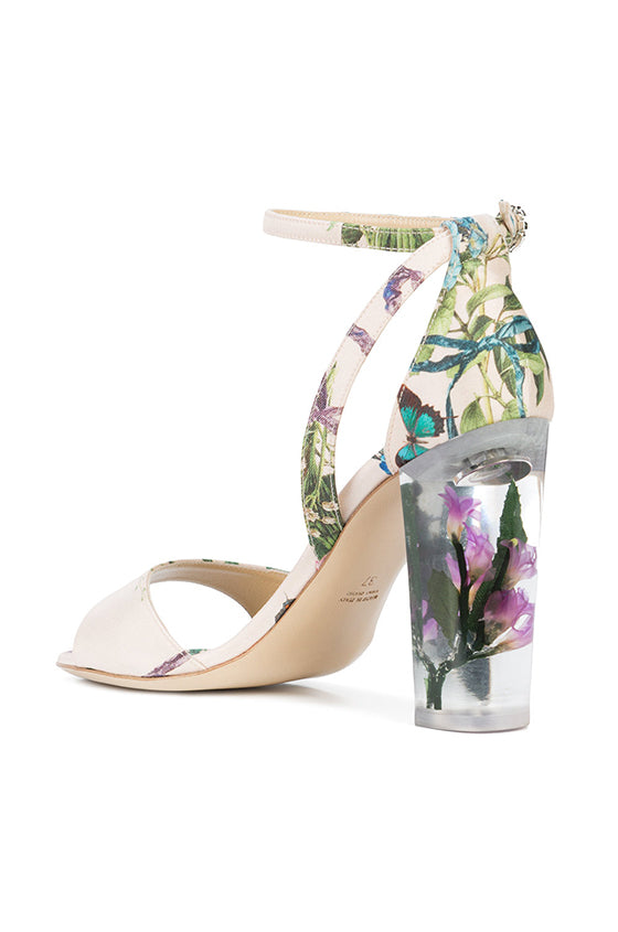 floral lucite heel