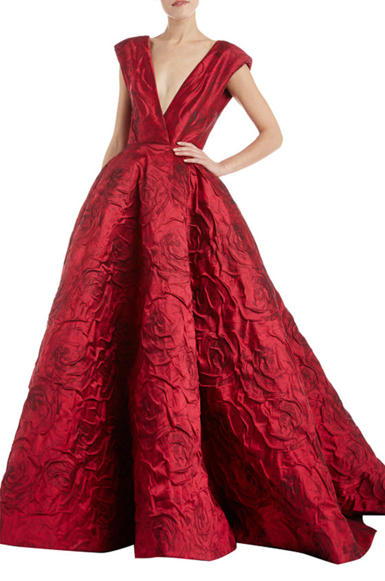 monique lhuillier red gown