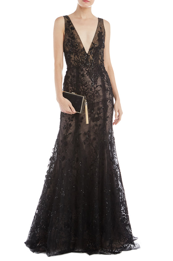 embroidered lace mermaid gown bliss monique lhuillier