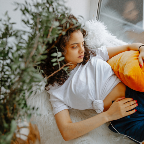 young girl resting