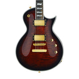 GrassRoots G-ECLIPSE-CTM/QM Electric Guitar, Ebony FB, See Thru Black Sunburst w/White Pearl Black